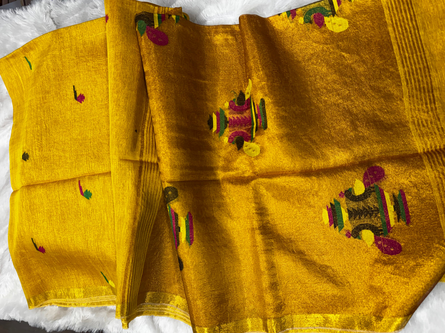 Linen tissue paithani saree-SR1224P