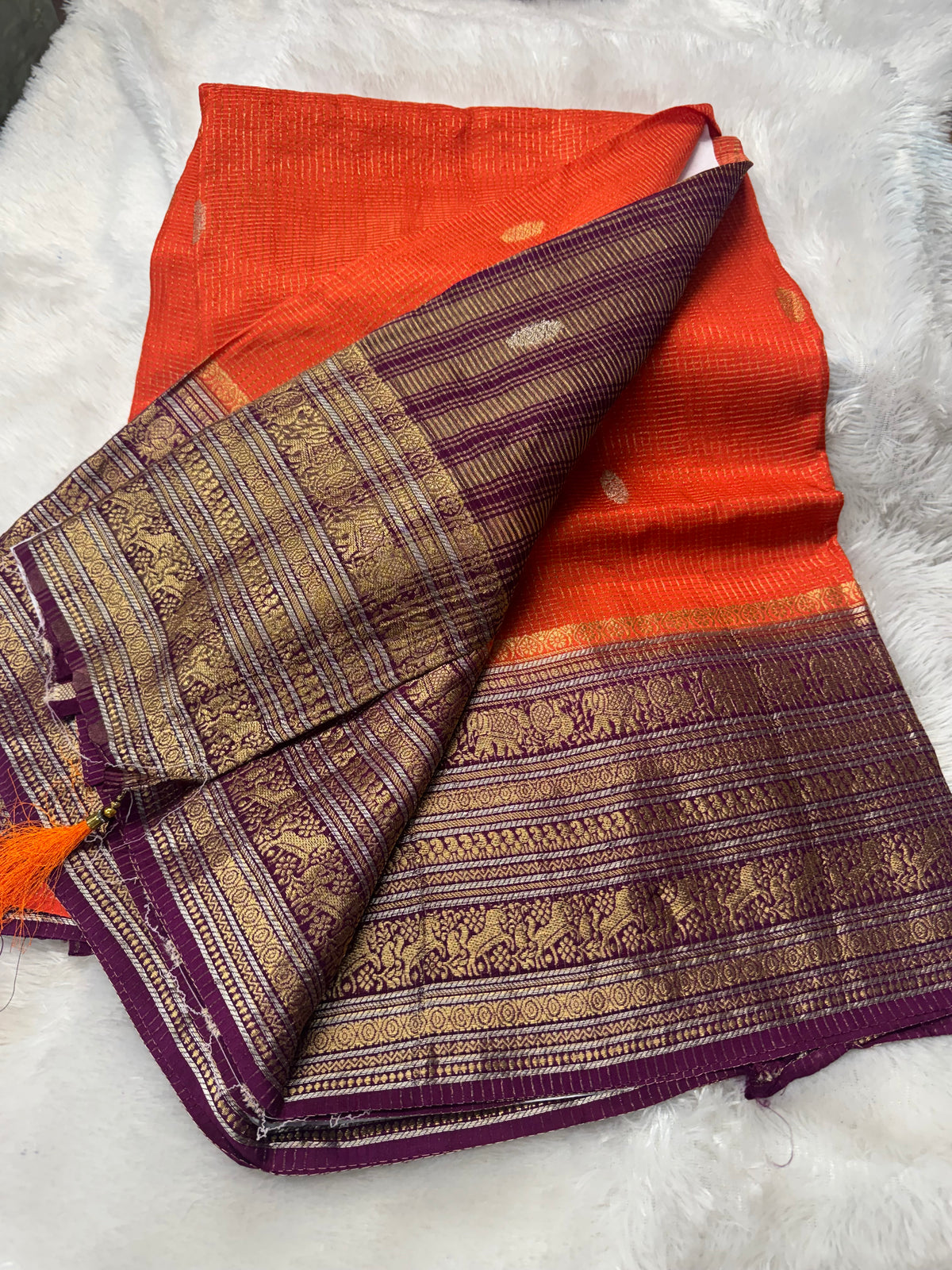 Vintage checks saree-SR1306A
