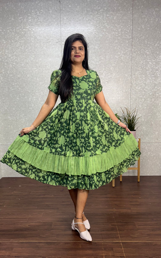 Mul Chanderi frock-SRF1026C