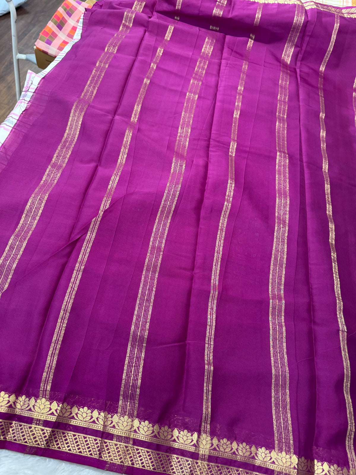 Mysore crepe madras checks saree-SR1327E