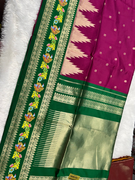 Fancy pattu saree Tanjore border-SR1202F