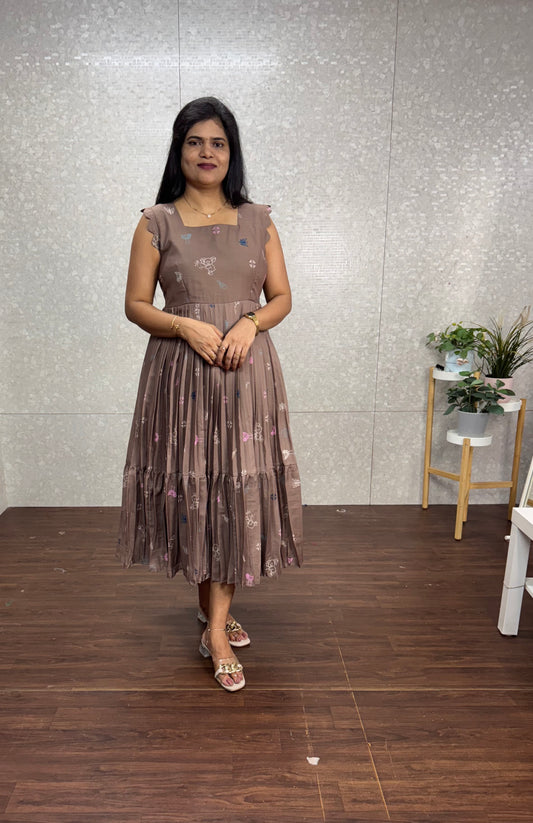 Chanderi frock-SRF1017A