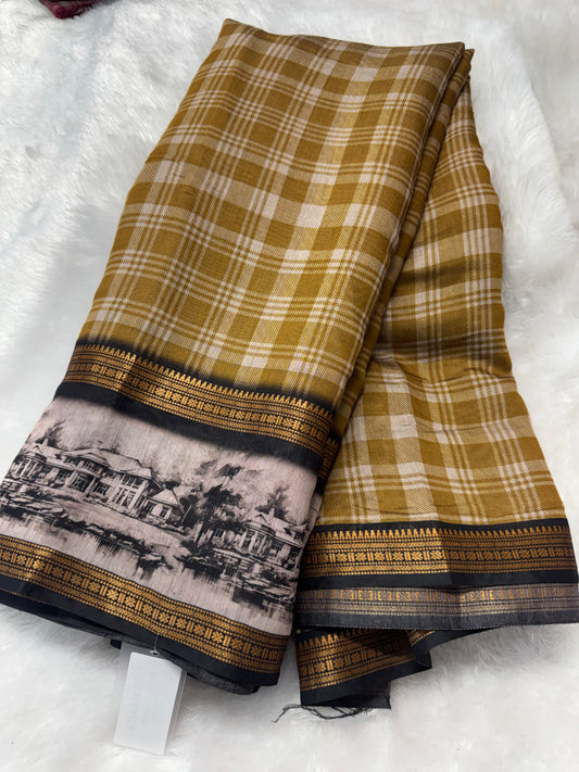 Maheswari silk checks saree-SR1214D