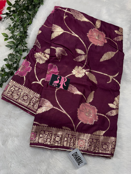 Soft mushru fancy saree-SR1093A