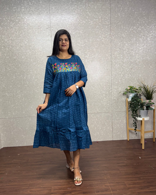 Hakoba Embroidery Frocks-SRF2005D