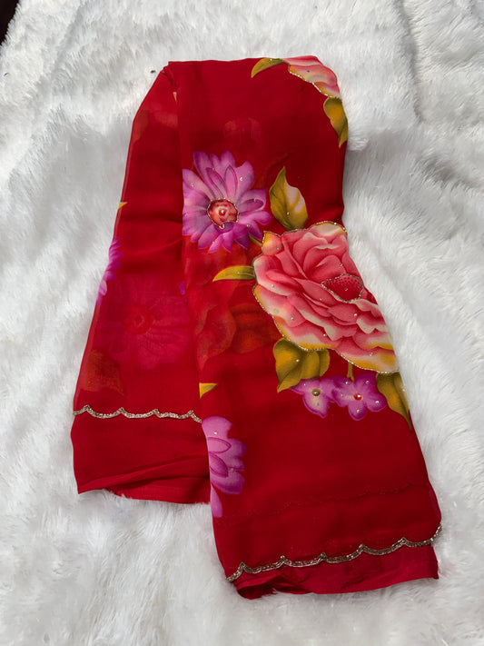 Georget floral cocktail saree -SR1219I