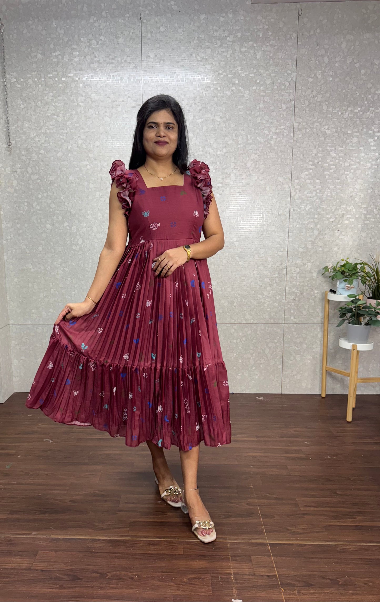 Chanderi Frock-SRF1017B