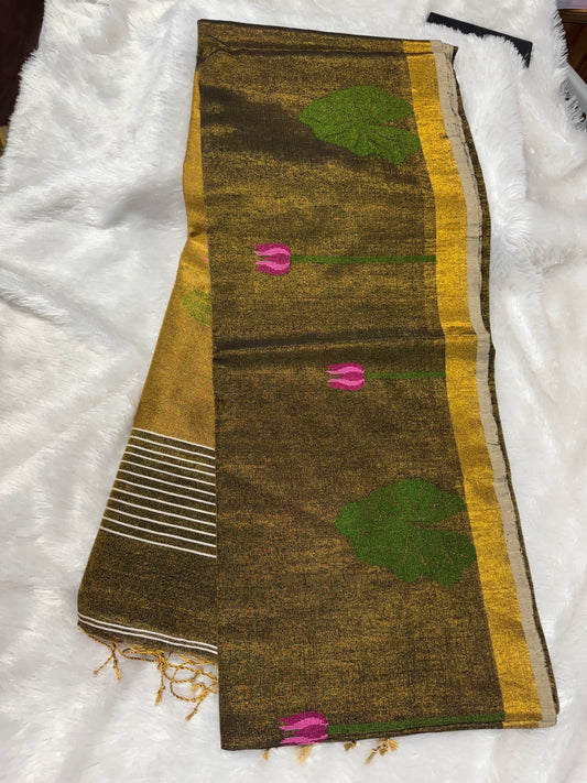 Linen tissue Jamdhani saree-SR1228J