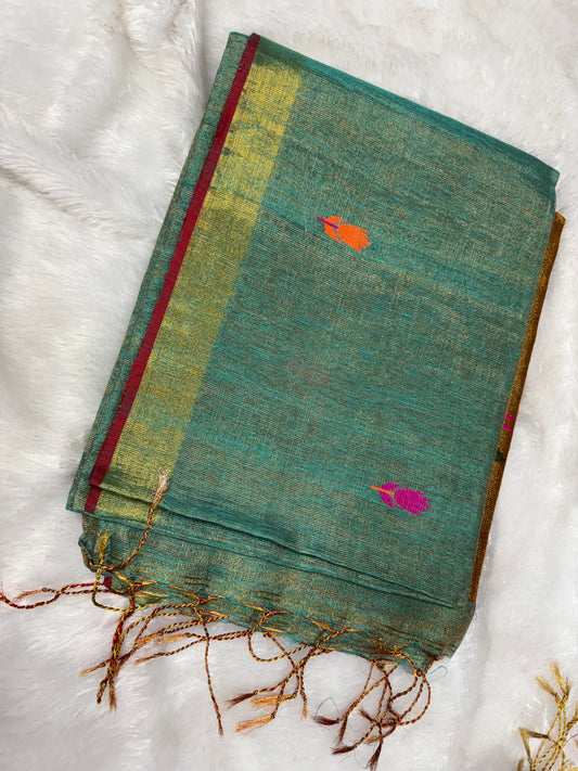 Linen tissue Jamdhani saree-SR1228C