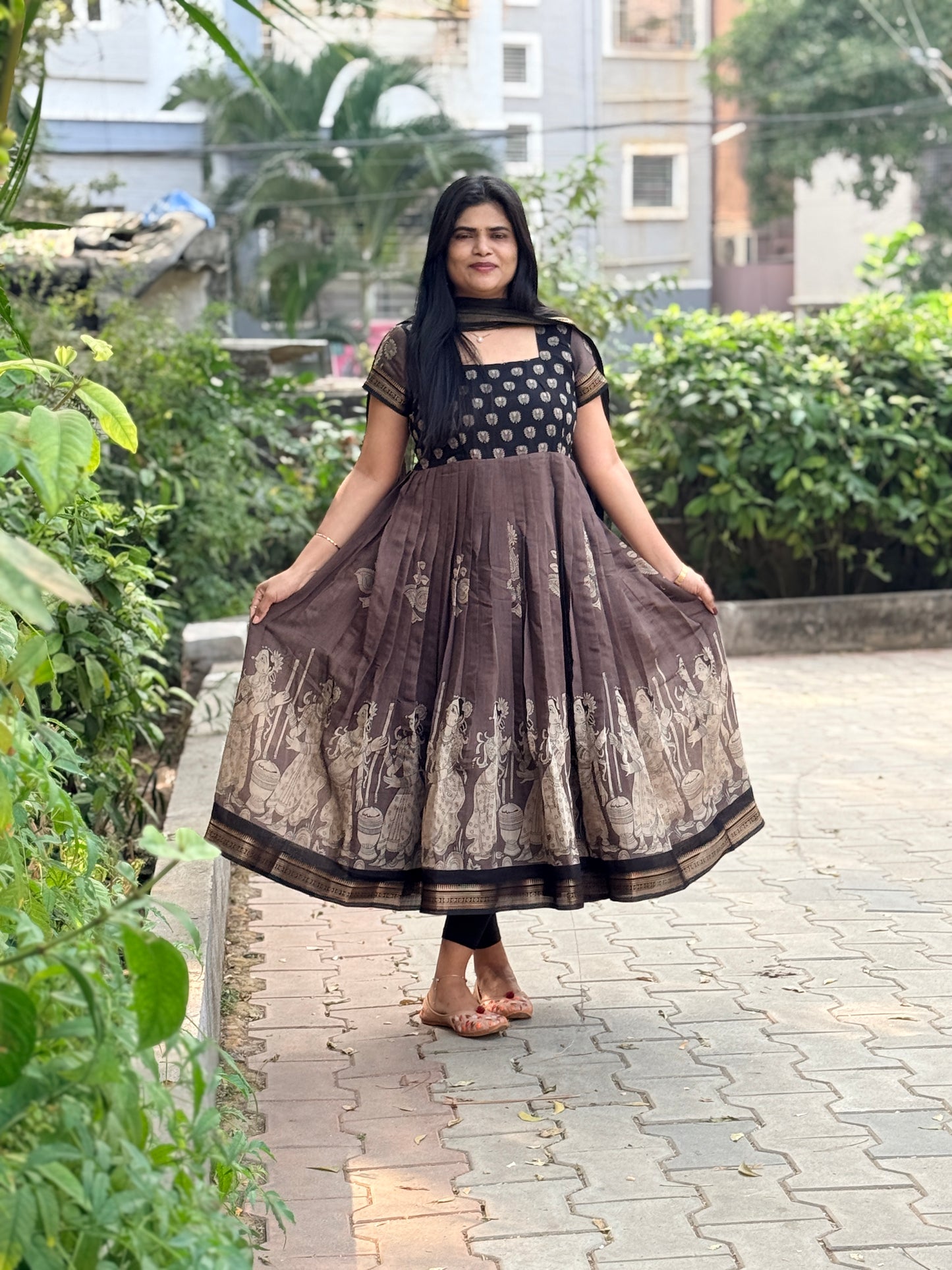 Kalamkari Anarkali -SRA022B