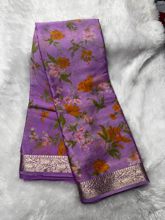 Chinnon floral print saree-SR1236G