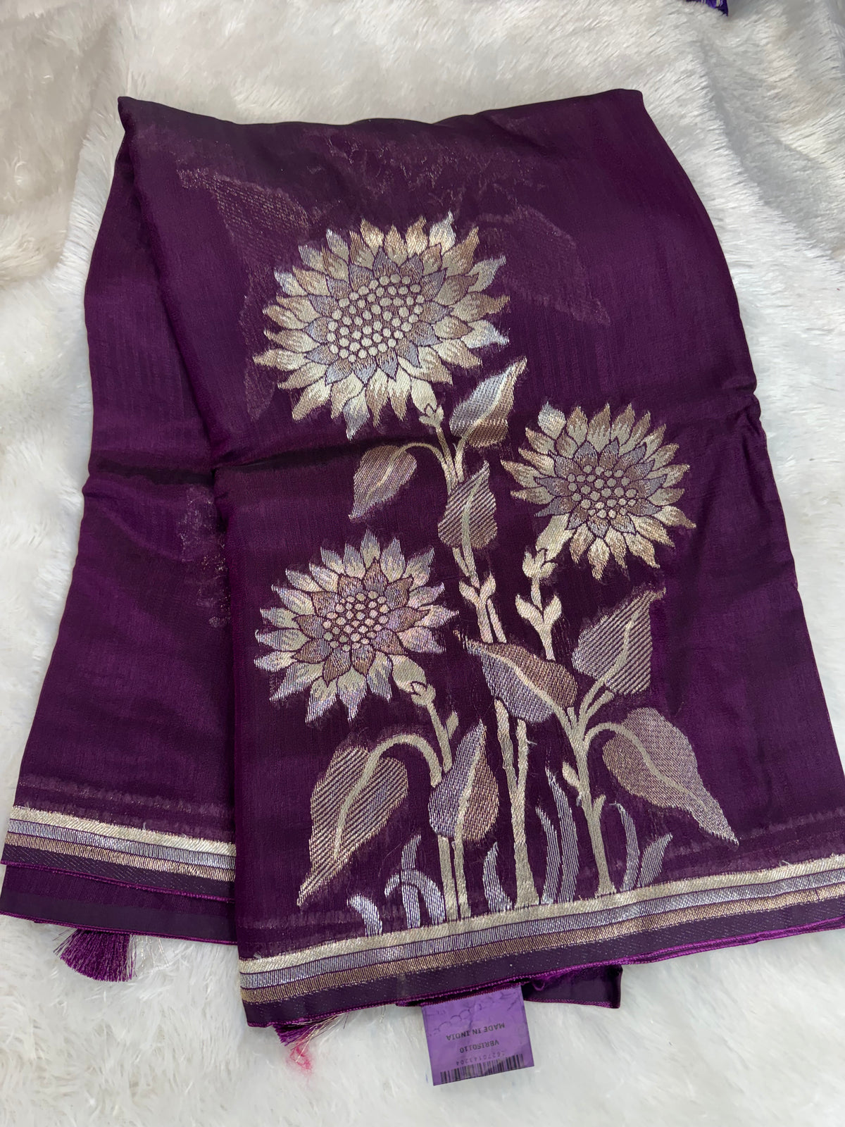 Handloom Tassar Georget saree-SR1314