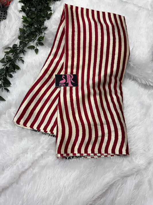 Ajrakh stripes saree-SR1069A