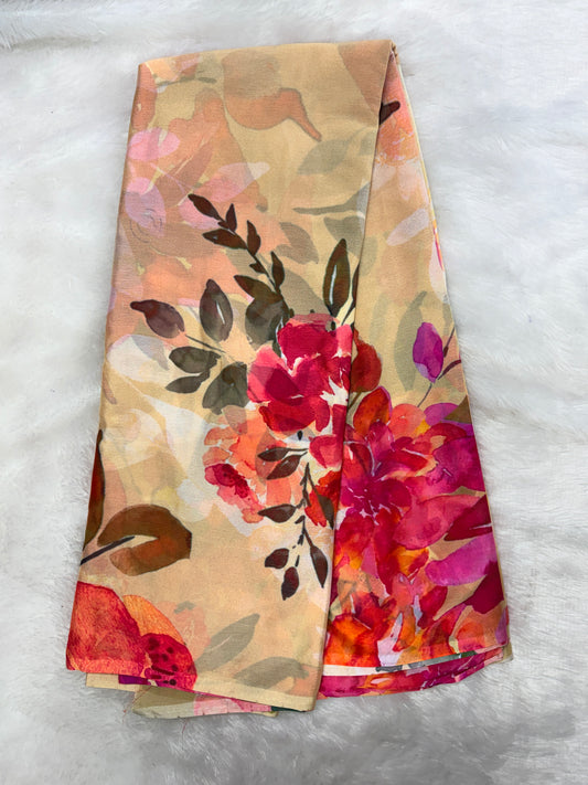 Soft chinnon digital print saree-SR1225H