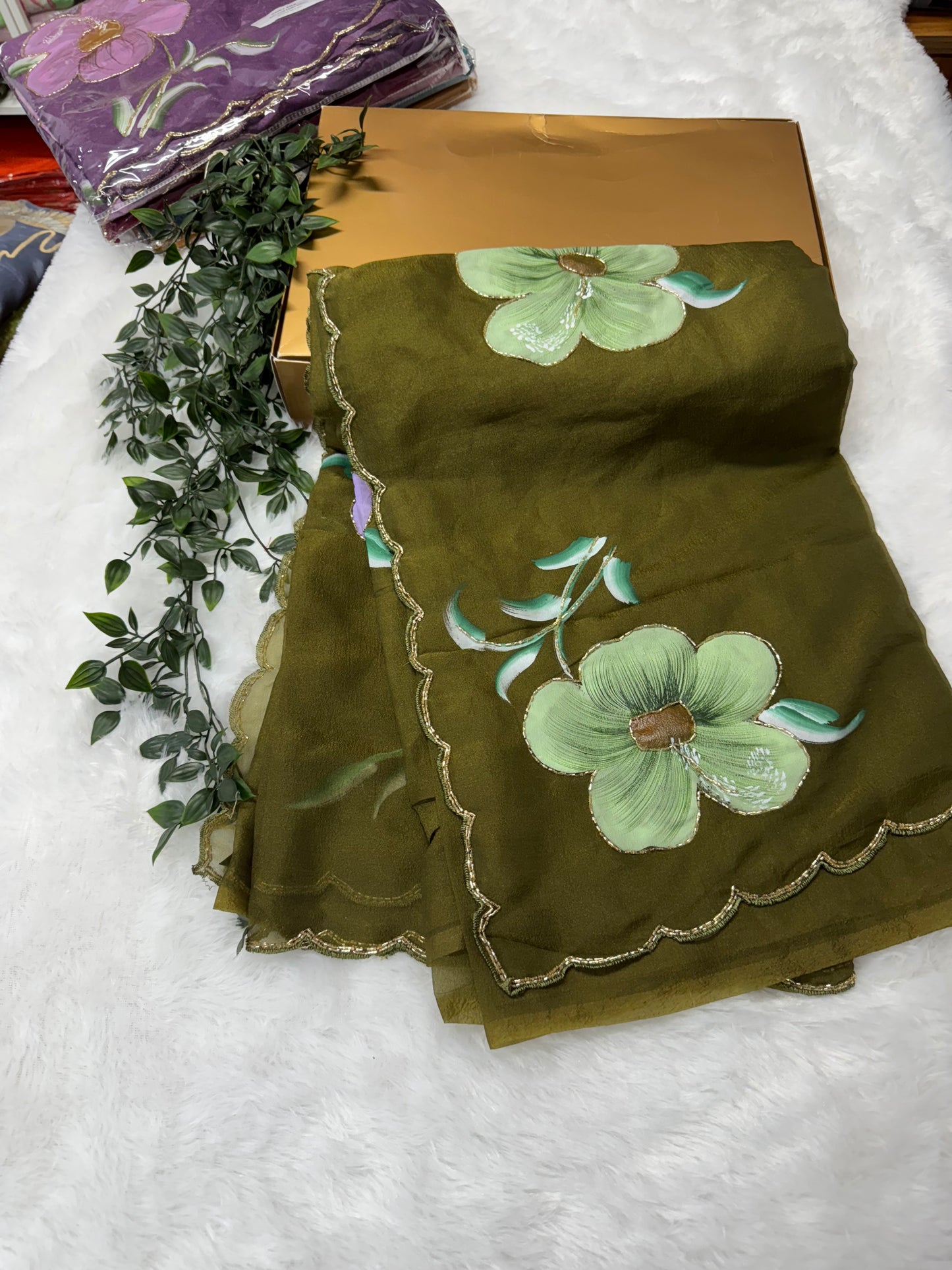 Georget Hand Painted Sarees-SR1006
