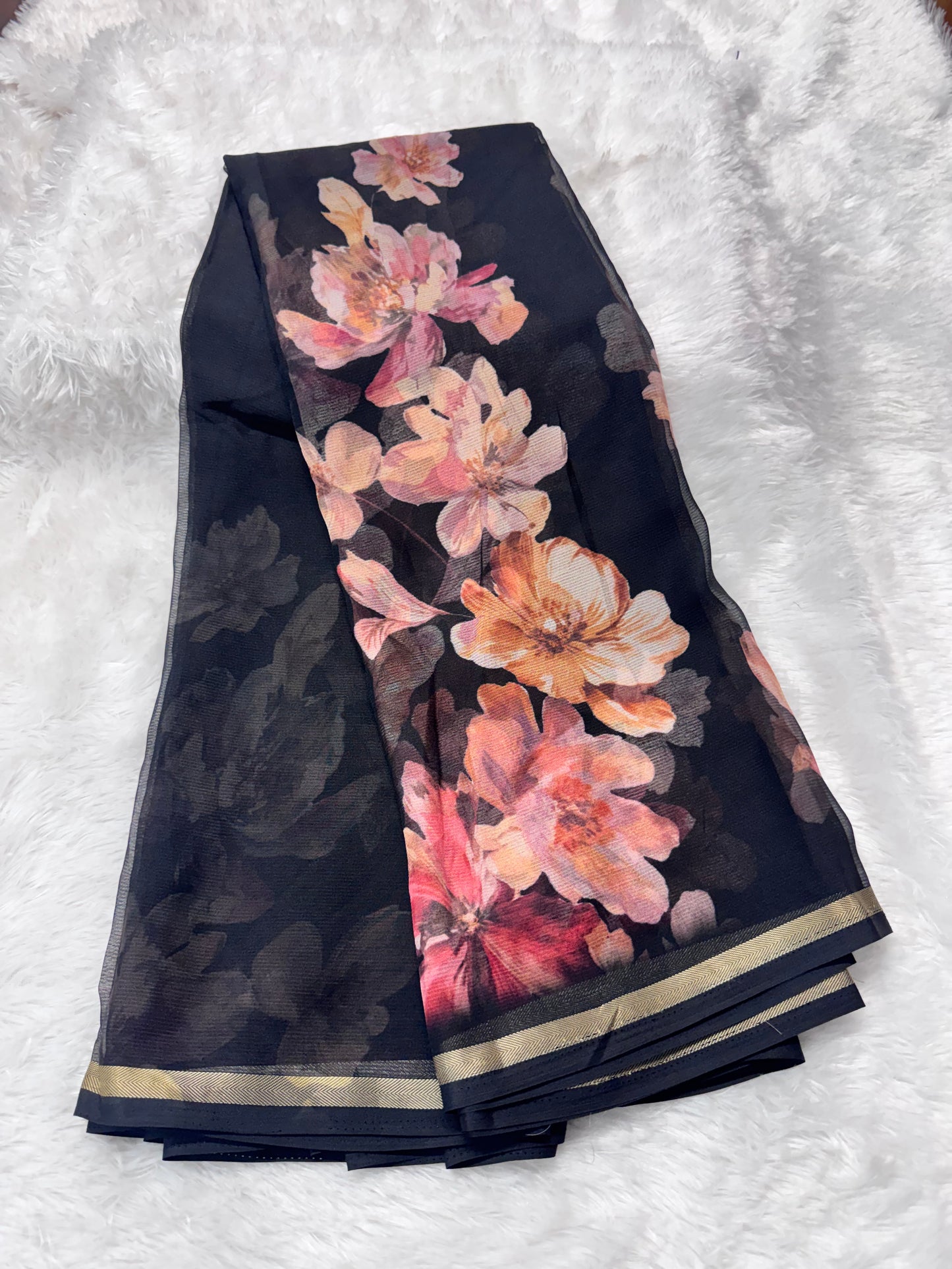 Chiffon printed saree-SR1261E