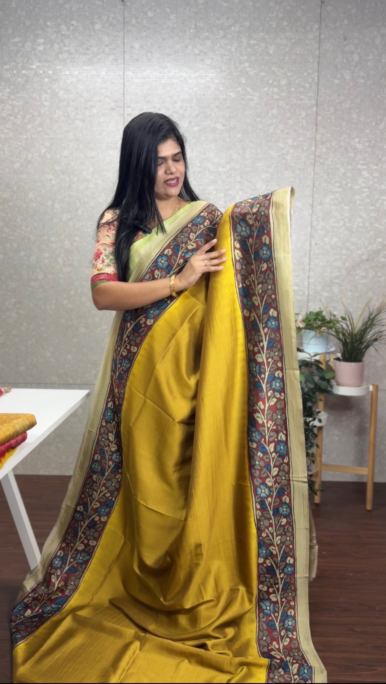 Tassar crepe silk Kalamkari-SR1180P
