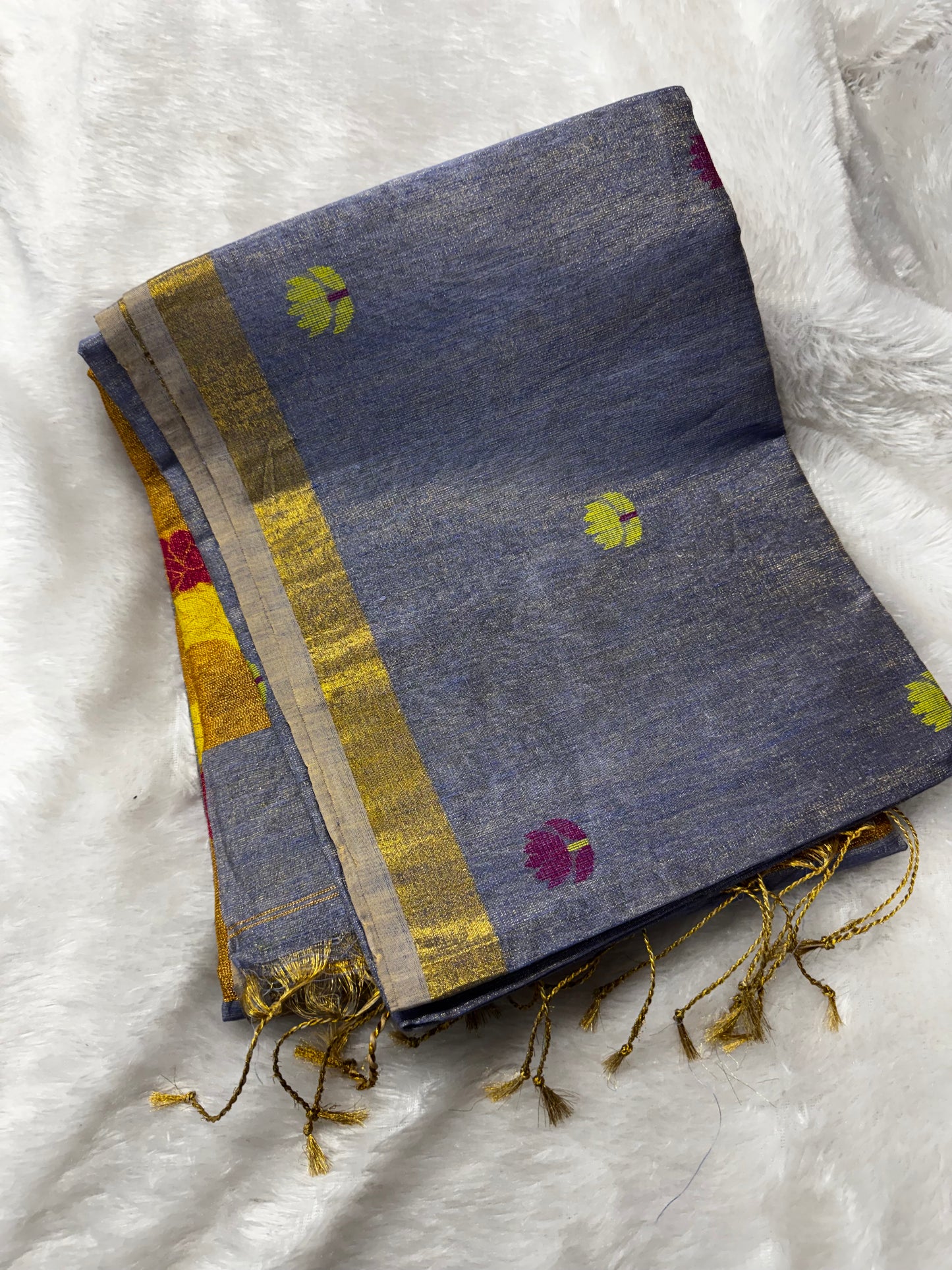 Linen tissue Jamdhani saree-SR1224M