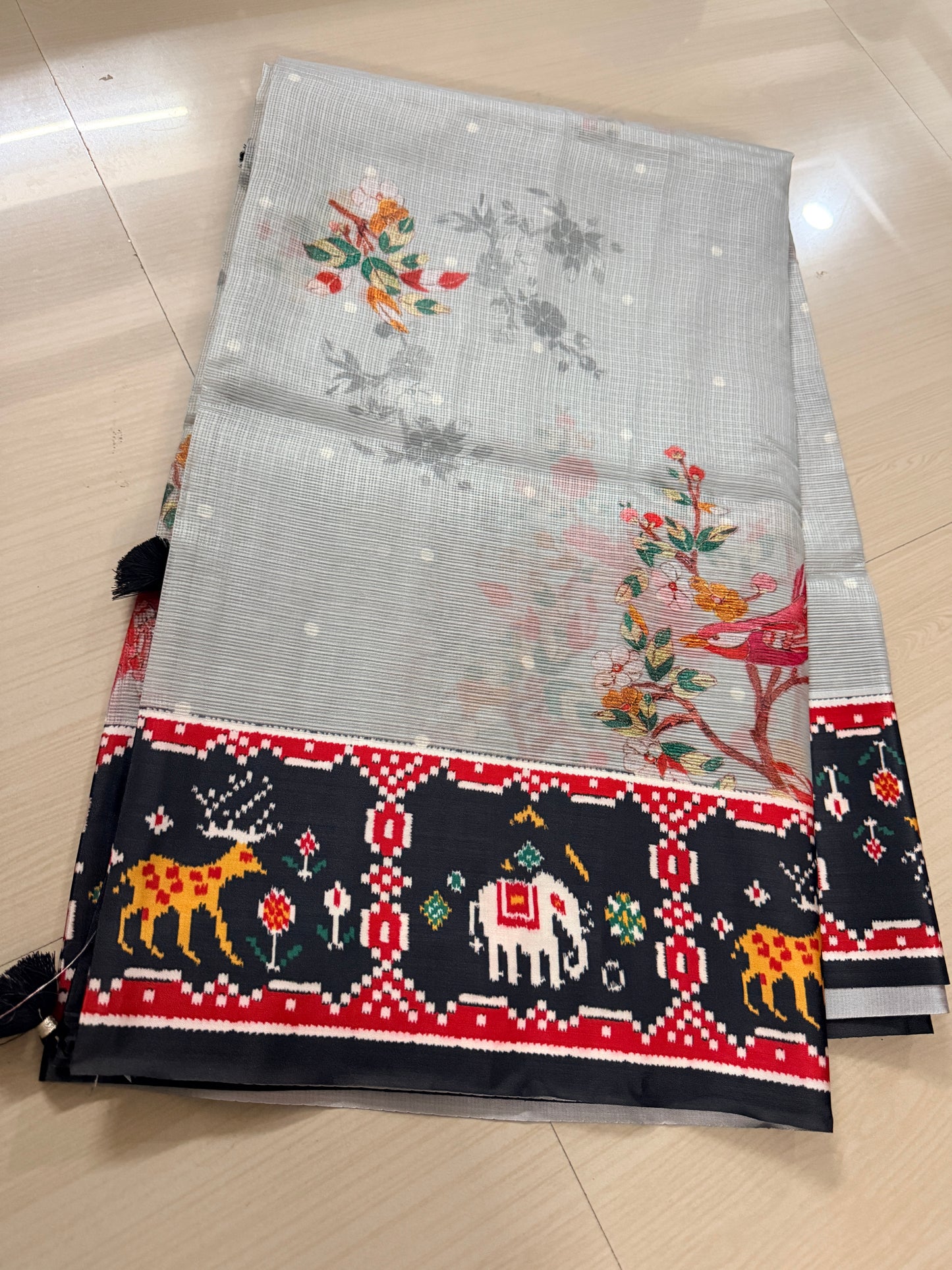 Silk kota digital print saree-SR1249B