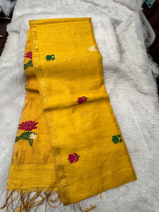 Linen tissue Jamdhani saree-SR1271N