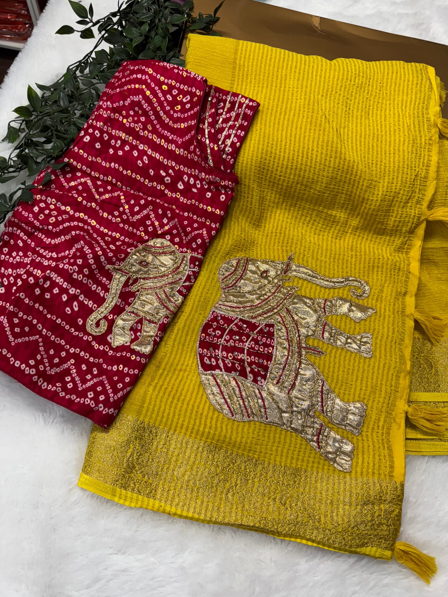 Georget crush tissue saree-SR1024F