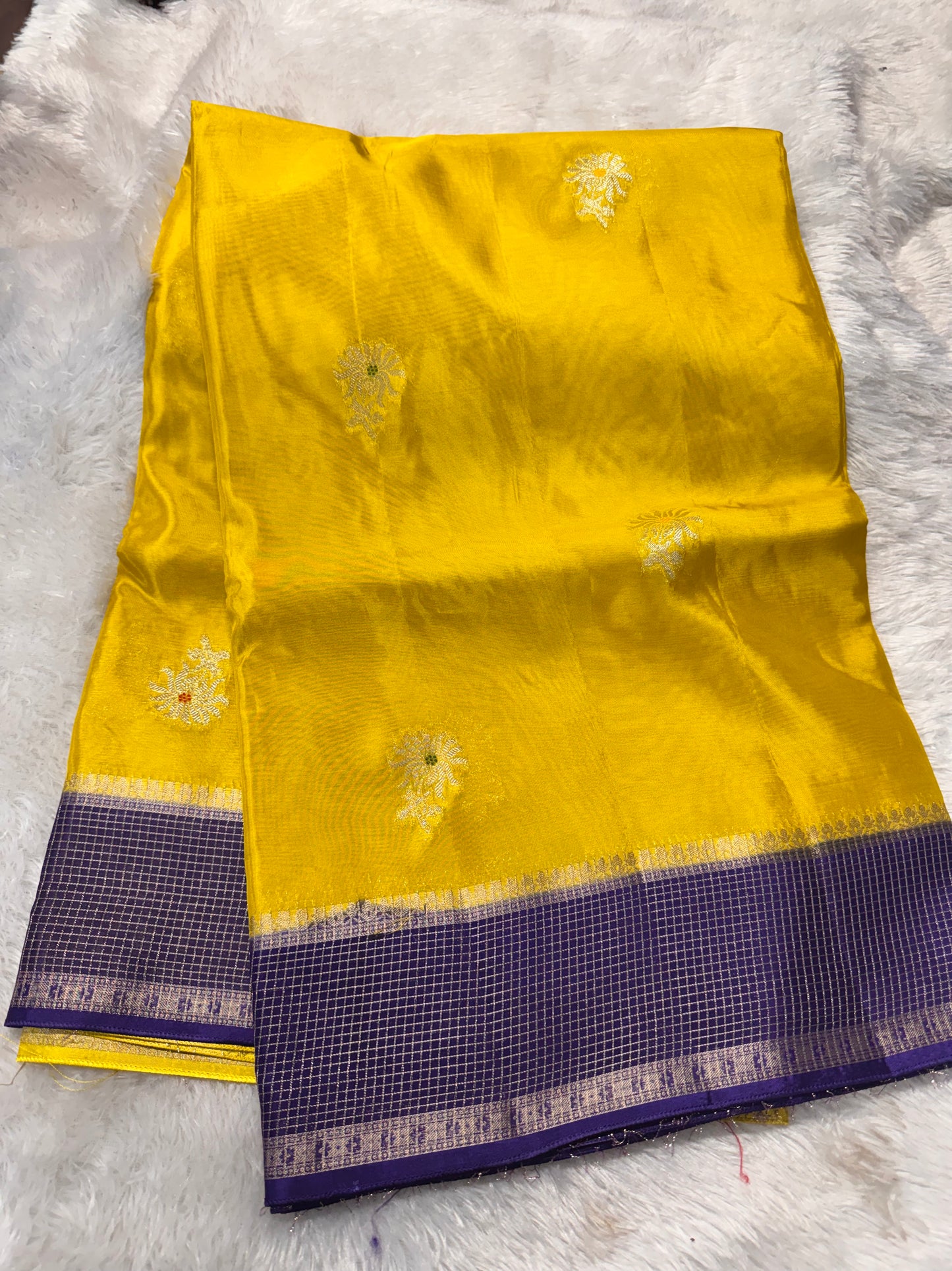 HO silk checks borders weaving pallu-SR1277A