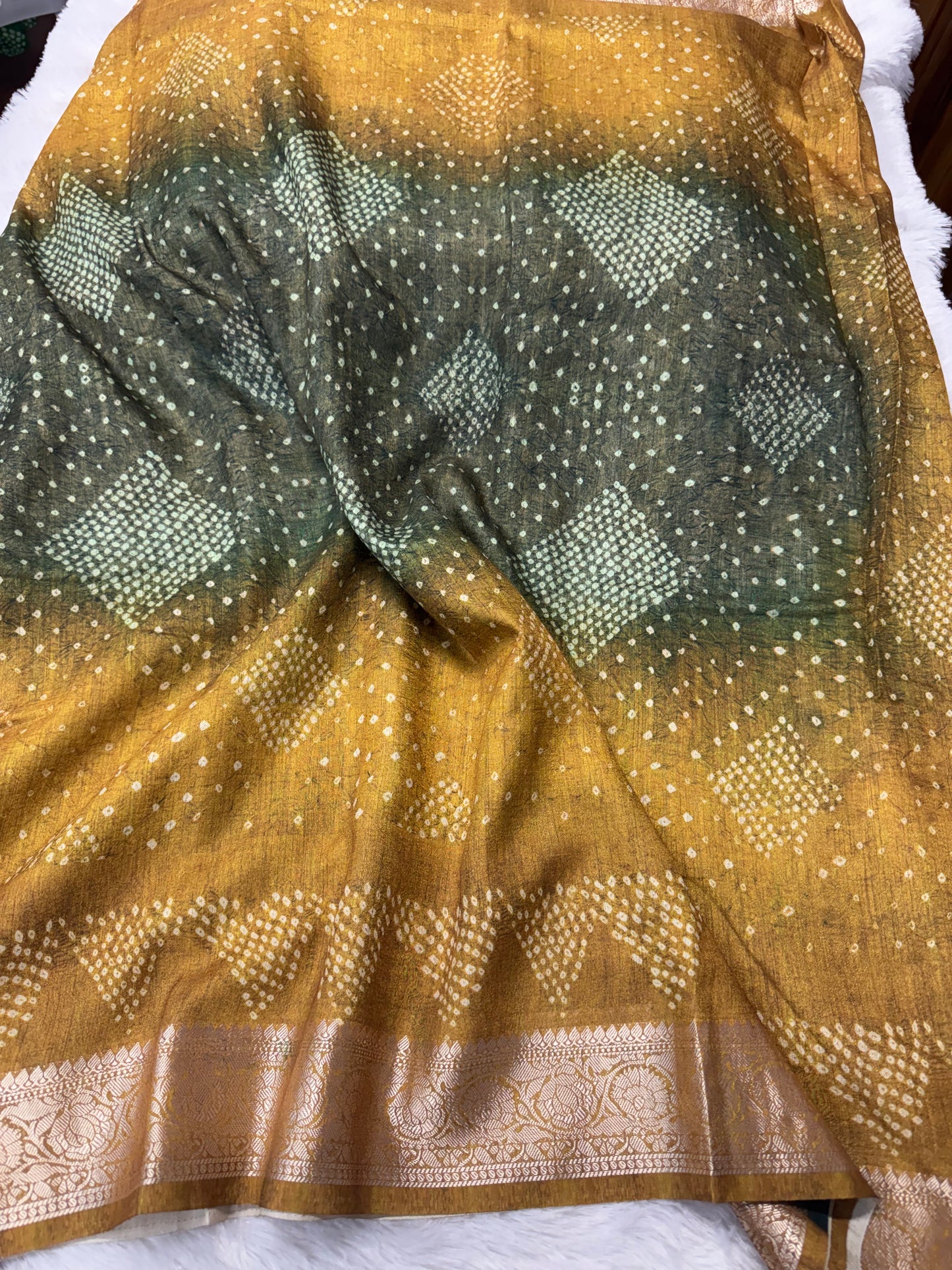 Viscose Tassar Fusion saree-SR1207B