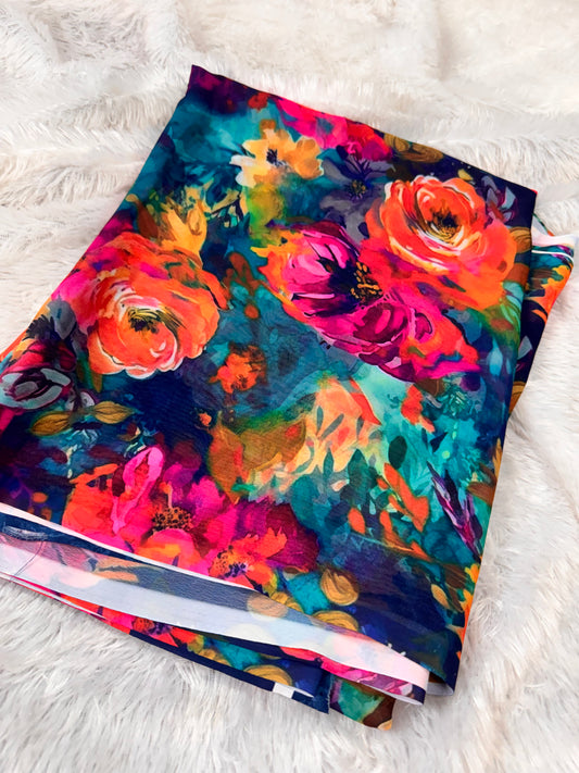 Georget digital print sarees-SR1272F