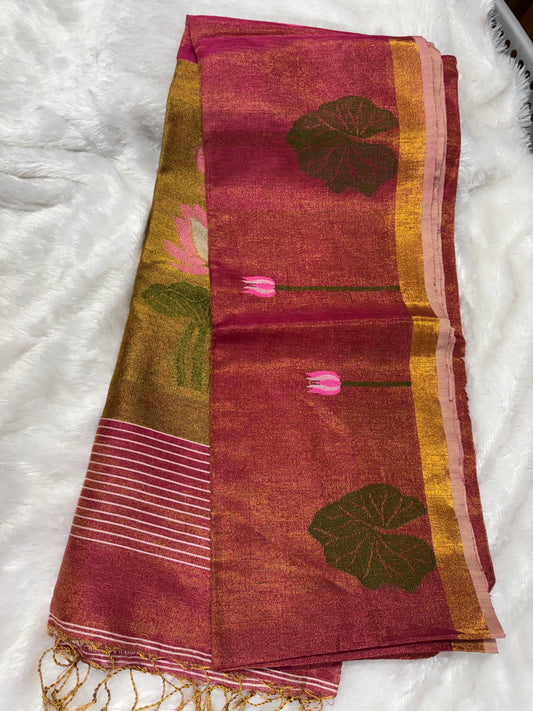Linen tissue Jamdhani saree-SR1228K