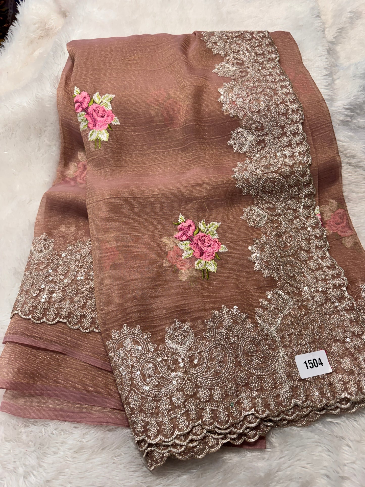 Crush tissue Georget saree-SR1283C