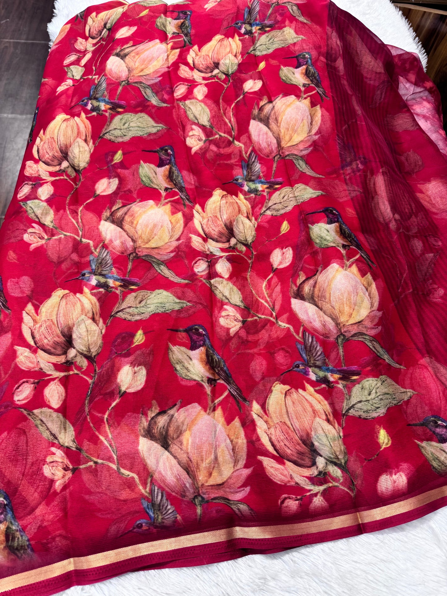 Chiffon floral saree-SR1261A