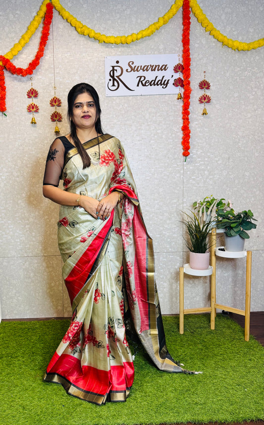 Korean Tassar Saree