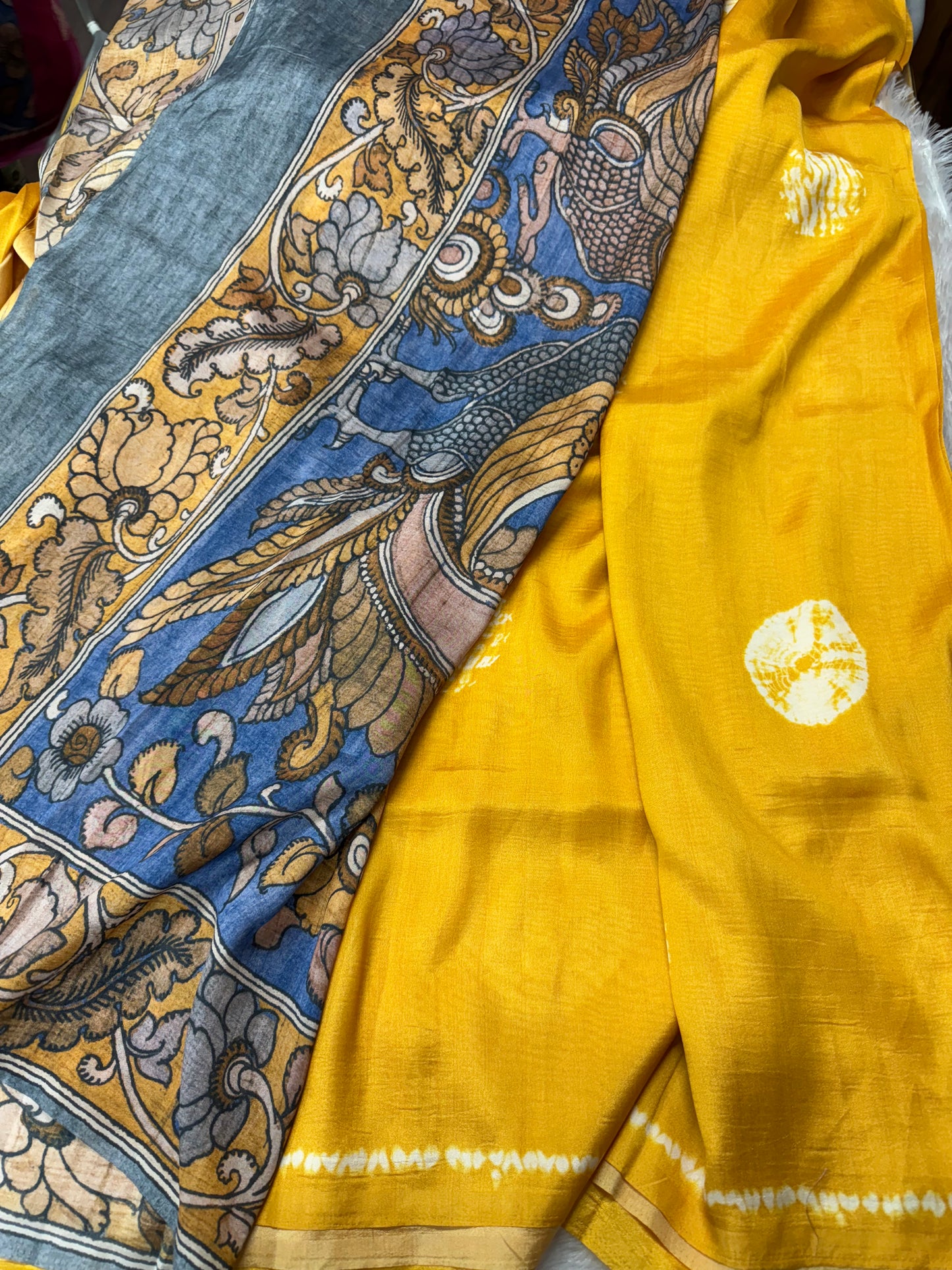 Tassar crepe silk saree-SR1180E