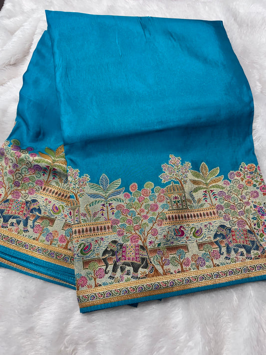 Pure pashmina saree-SR1270B