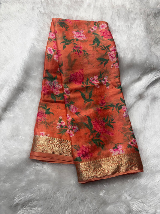 Chinnon floral print saree-SR1236B