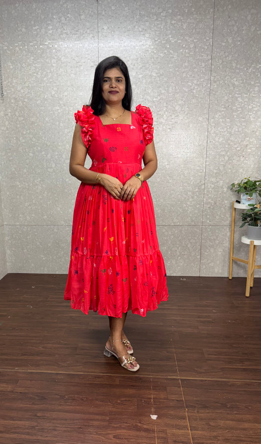 Chanderi frock -SRF1017D