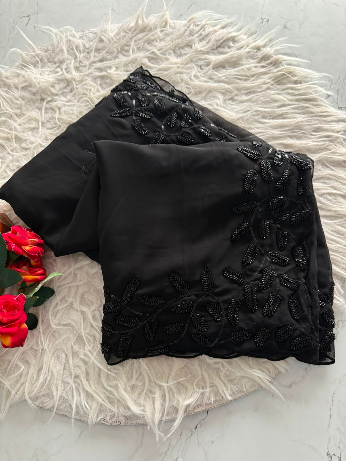 Black cocktail saree-SR1297