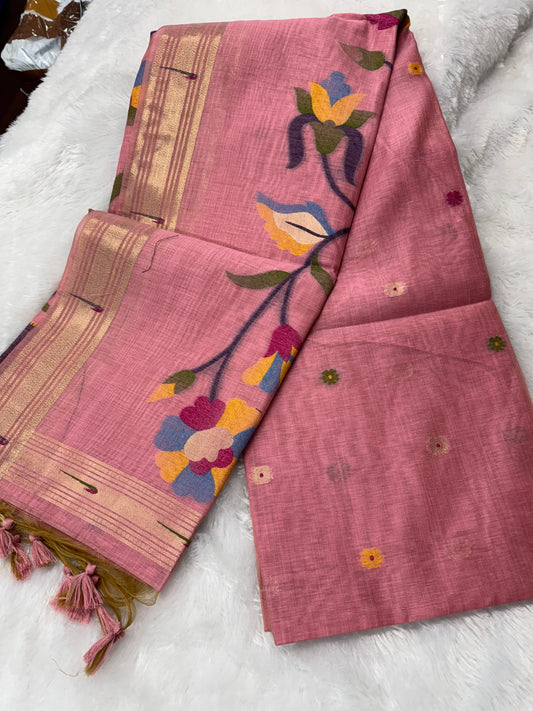 Munga cotton Paithani jamdhani -SR1148B