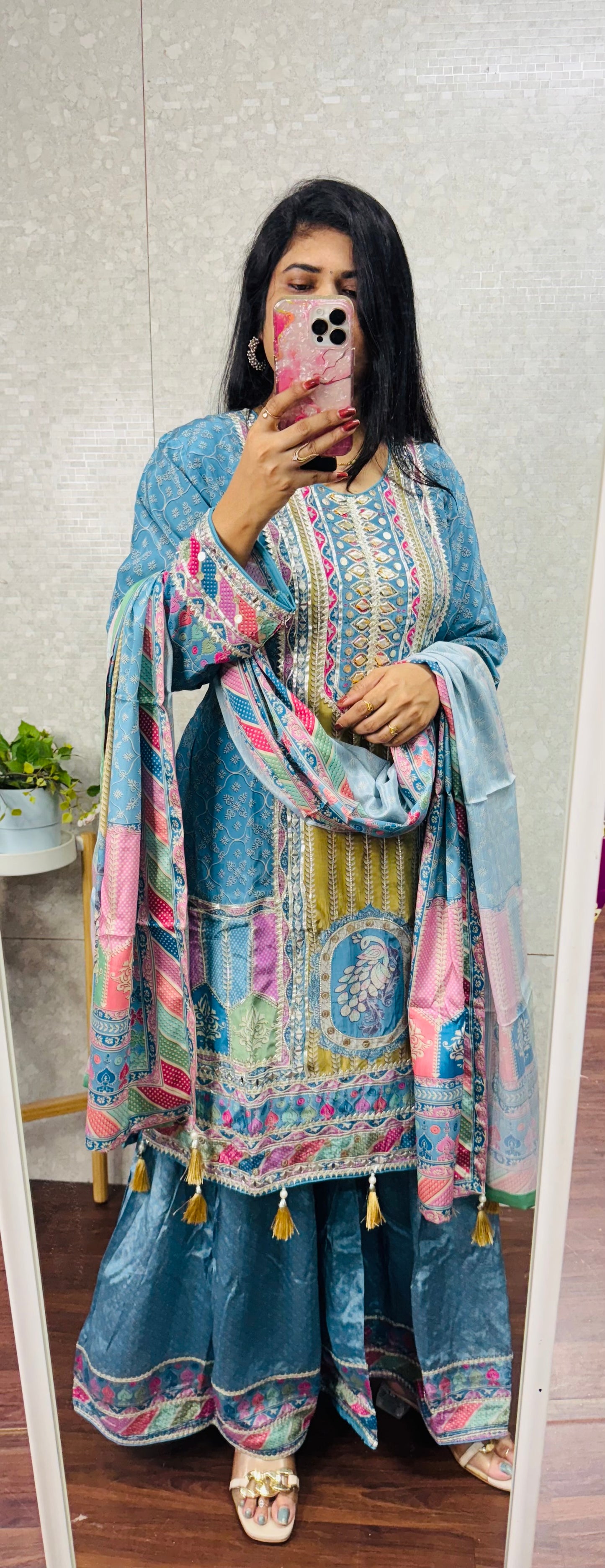 Pure crepe silk sharara-SRS018