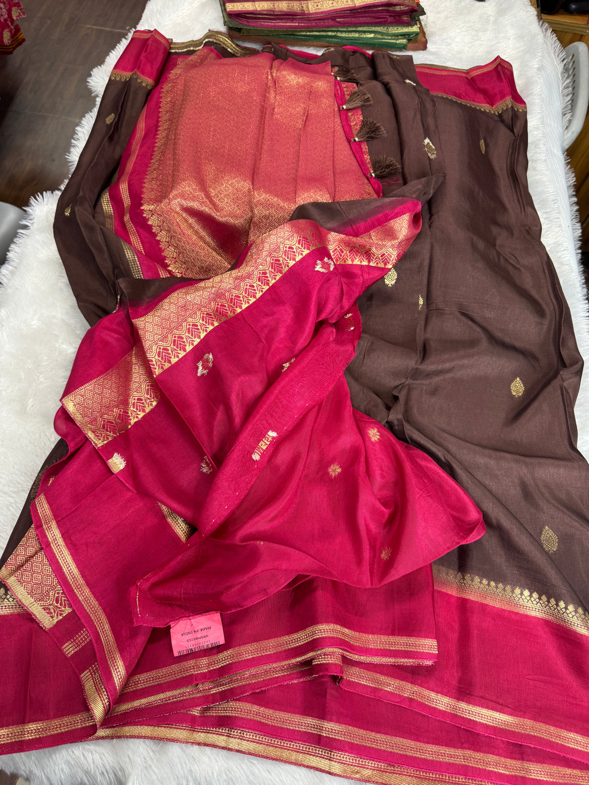 Russian crepe vintage sarees-SR1320