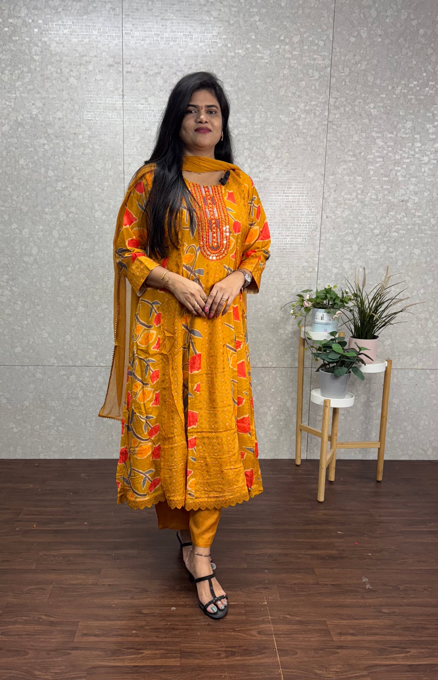 Pure Dola silk Anarkali set-SRS010