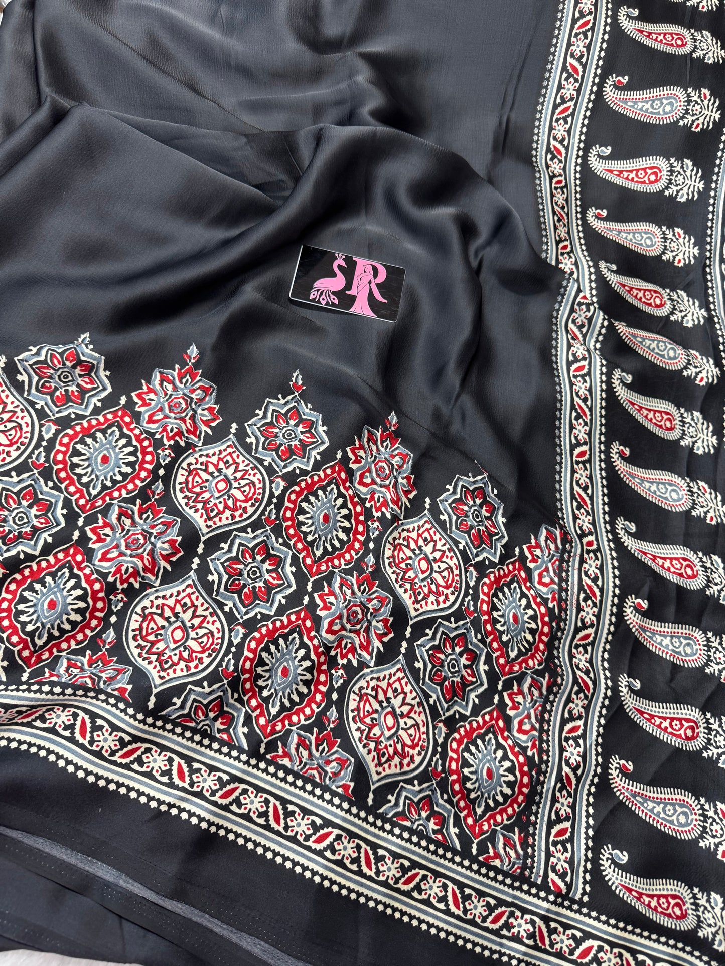 Ajrakh saree-SR1070A