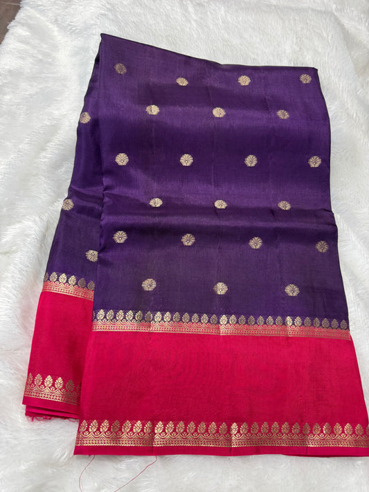 Russian silk vintage saree-SR1176C