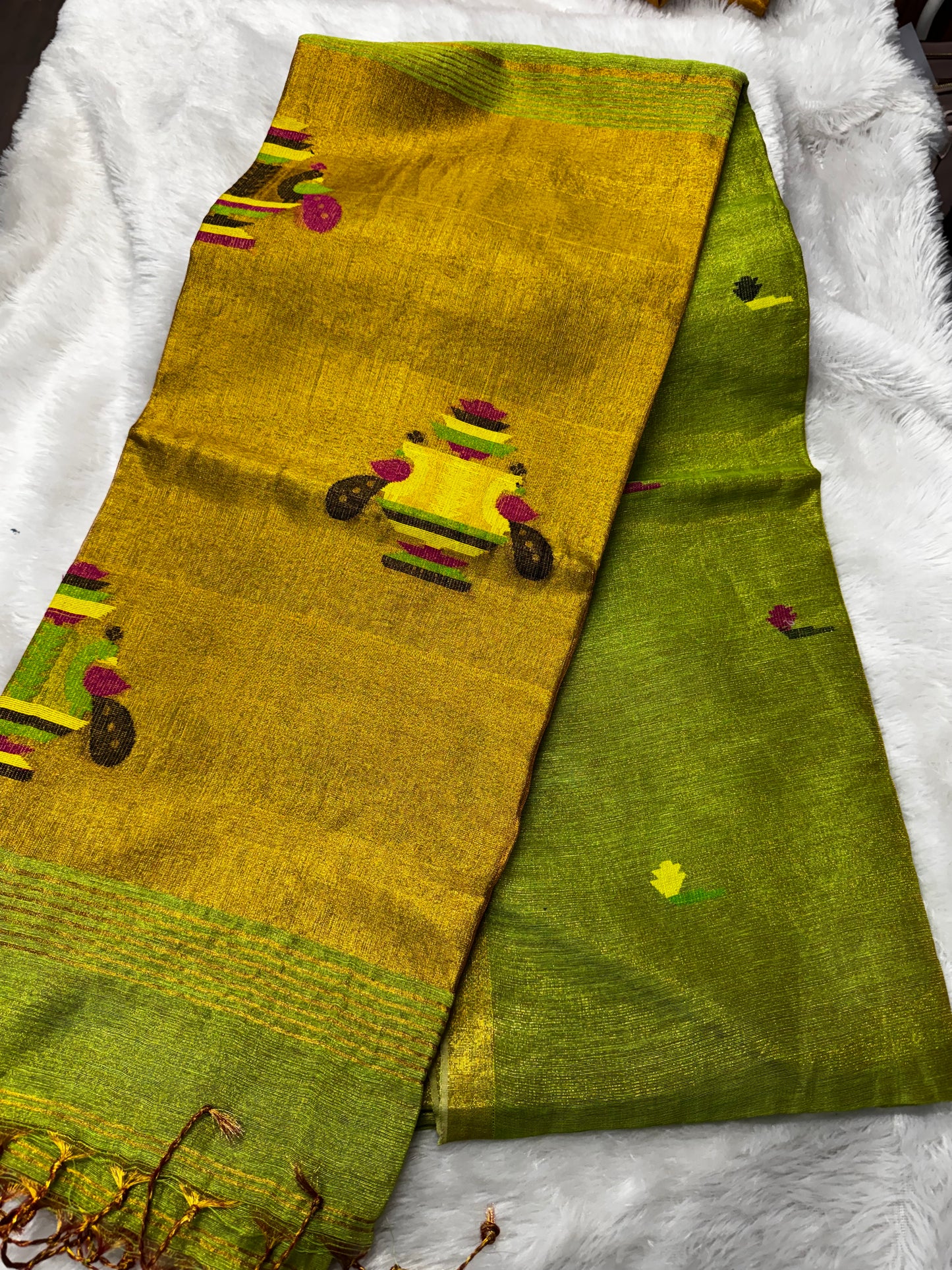 Linen tissue paithani saree-SR1224O