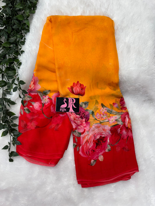 Pure wrinkle chiffon floral-SRS024A