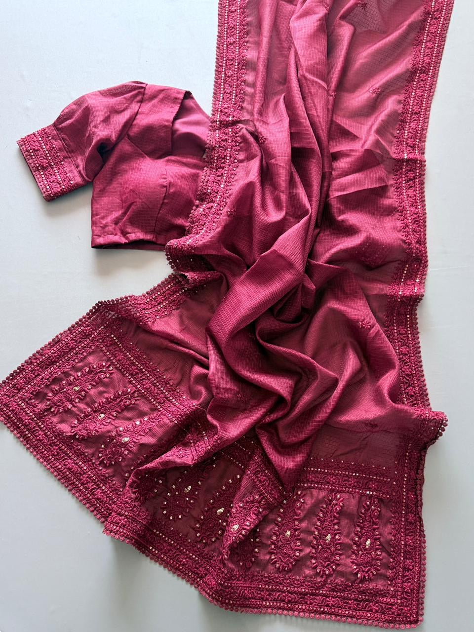 Kota doria sequin saree-SR1218E