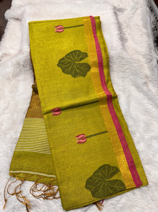 Linen tissue Jamdhani saree-SR1271E