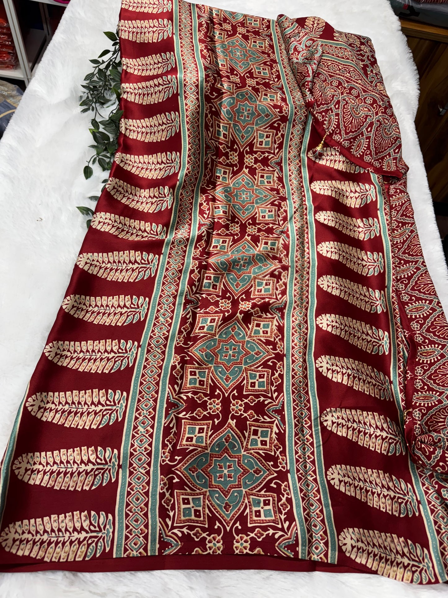 Ajrakh saree-SR1064A