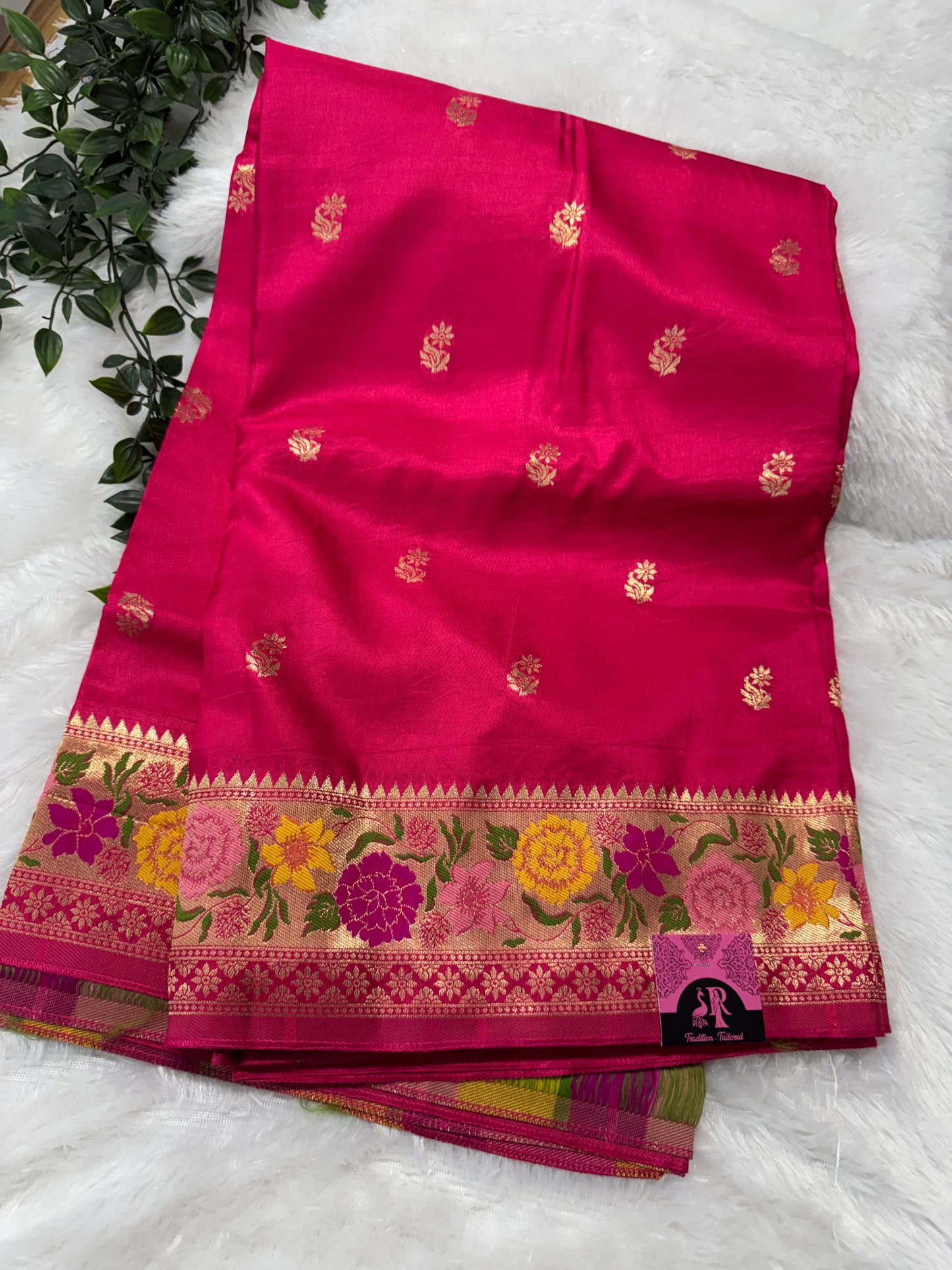 Pure munga silk meenakari-SR1114E