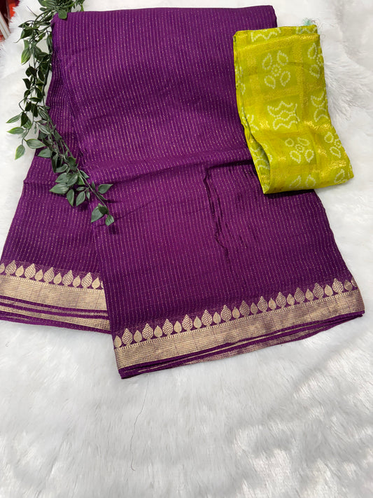 Pure Chinnon crepe saree-SR1027A